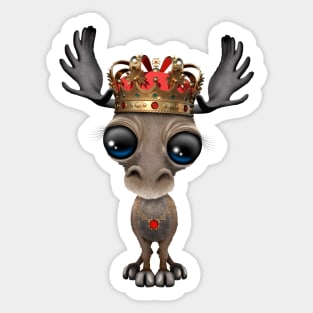 Cute Royal Moose Wearing Crown Sticker